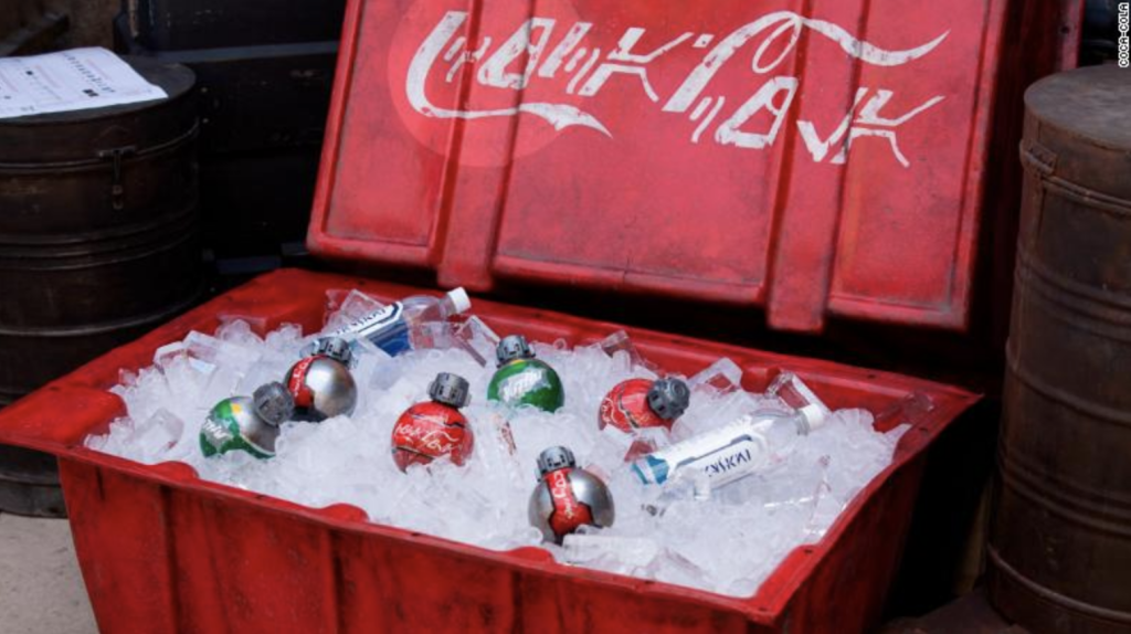 ice chest filled with Coke bottles