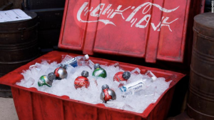 ice chest filled with Coke bottles
